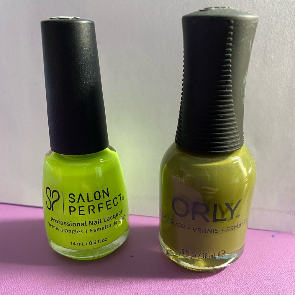 Orly Wild Willow polish and Salon Perfect VaVaVoom polish